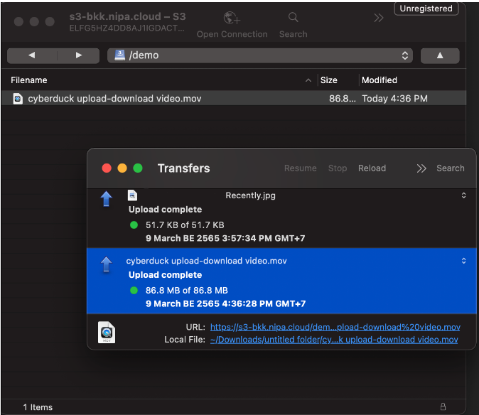 transfering file